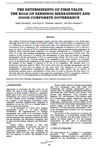 The determinants of firm value: the role of earnings management and good corporate governance