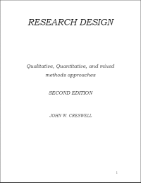 Research design : qualitative, quantitative, and mixed methods approaches 2nd ed.