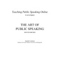 The art of public speaking: teaching public speaking online to accompany, 9th ed.