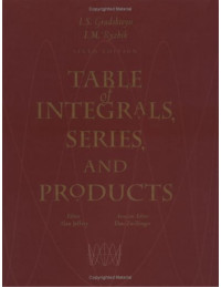 Table of integrals series and products