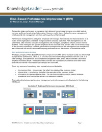 Risk-based performance improvement (rpi)