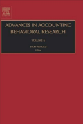 Advances in accounting behavioral research, volume 6